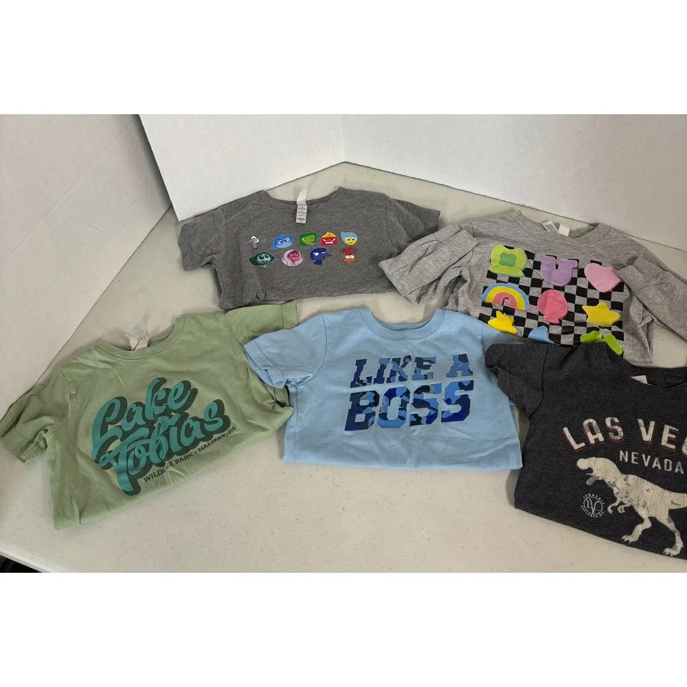 Mixed Toddler Graphic T-Shirt Bundle Disney Inside Out Dinosaur Las Vegas 3T 5pk